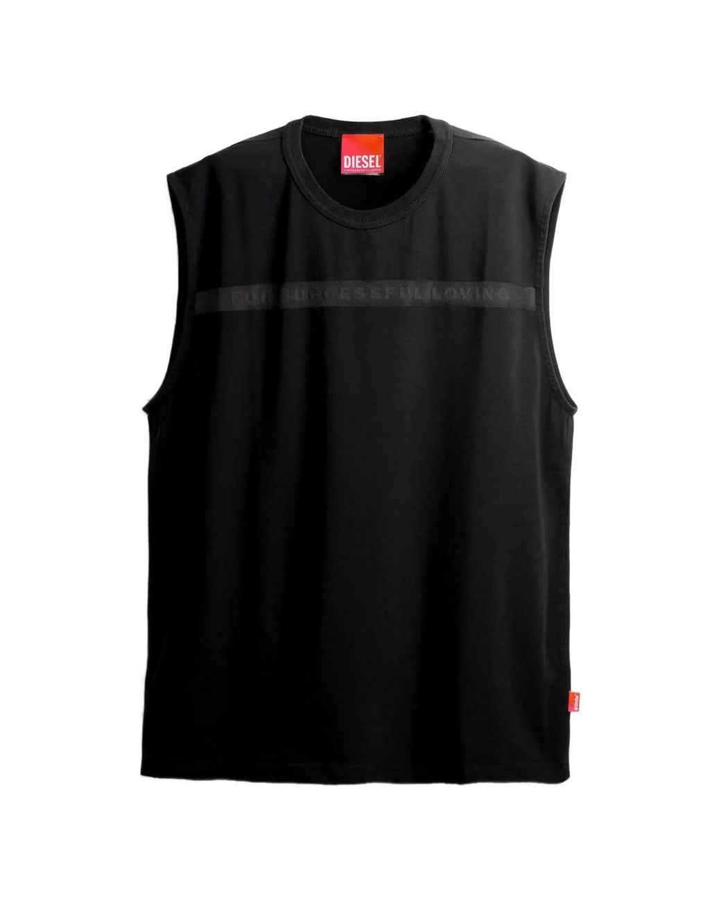 DIESEL Black Tank Top With For Successful Loving Logo