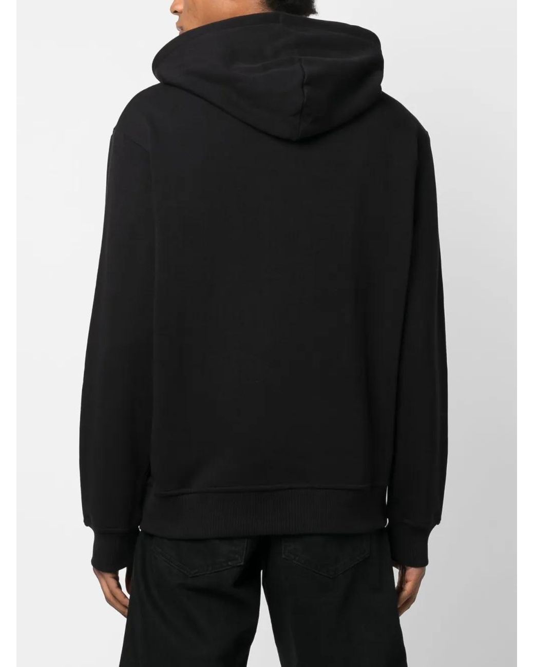 Just Cavalli Black Logo-Print Cotton Hoodie for men
