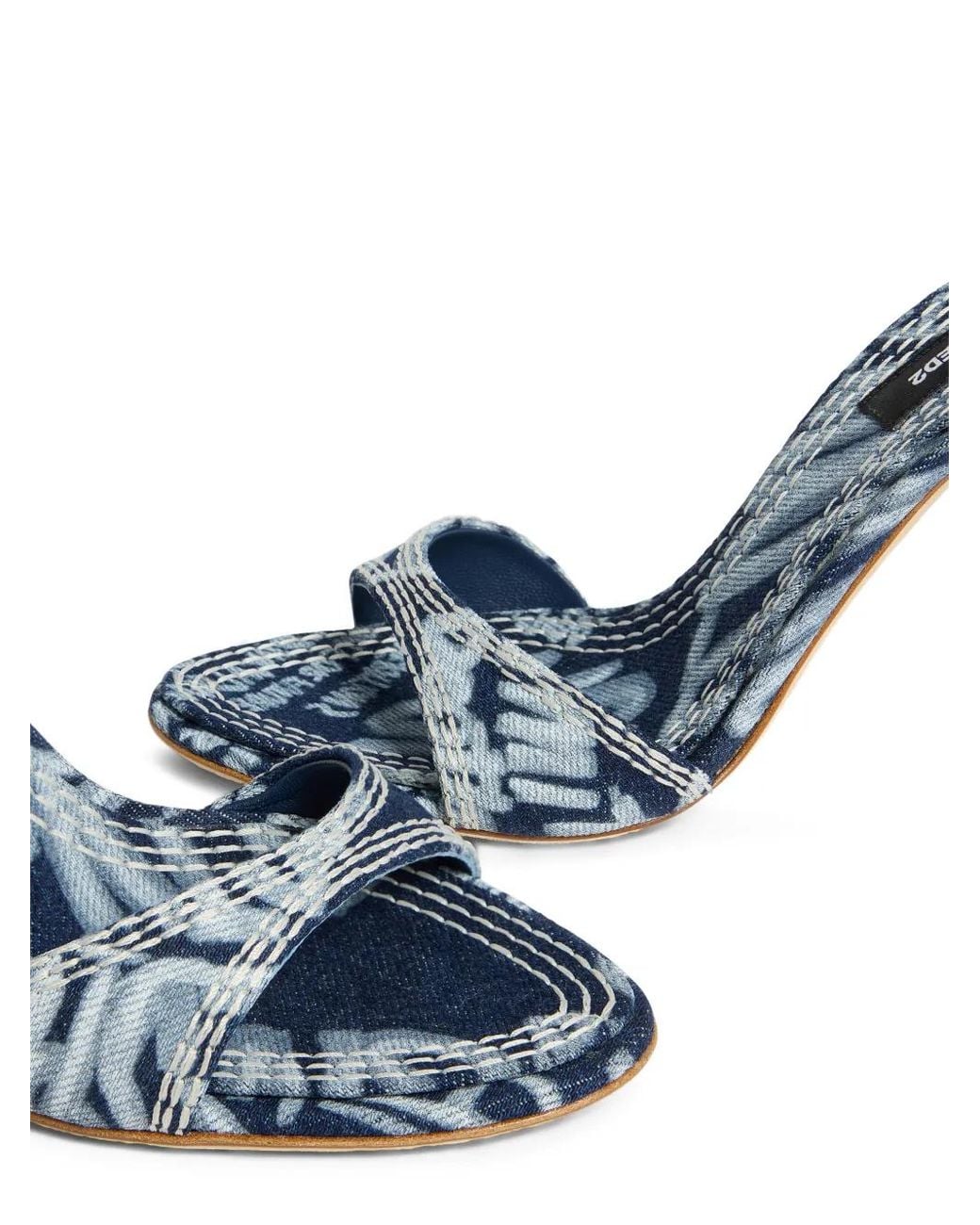 DSquared² Blue Rebel Hibiscus Twin Mule Sandals