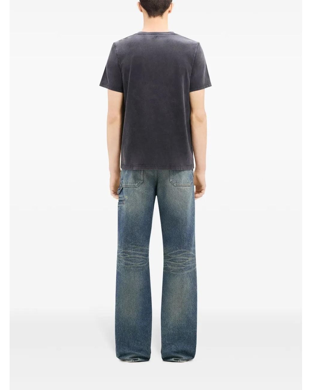 Courreges Blue Mid-Rise Wide-Leg Jeans for men
