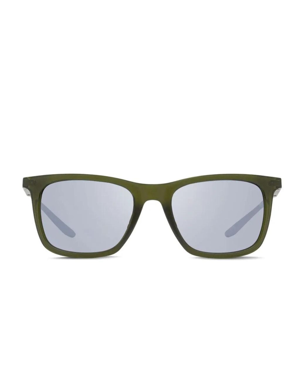Nike Gray Rectangular Metal-Temple Sunglasses