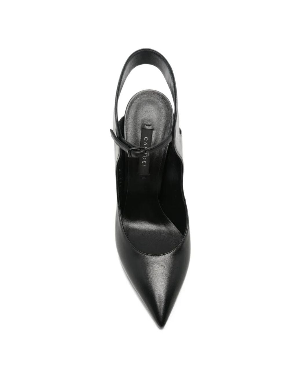 Casadei Black Pointed-Toe Buckled Pumps