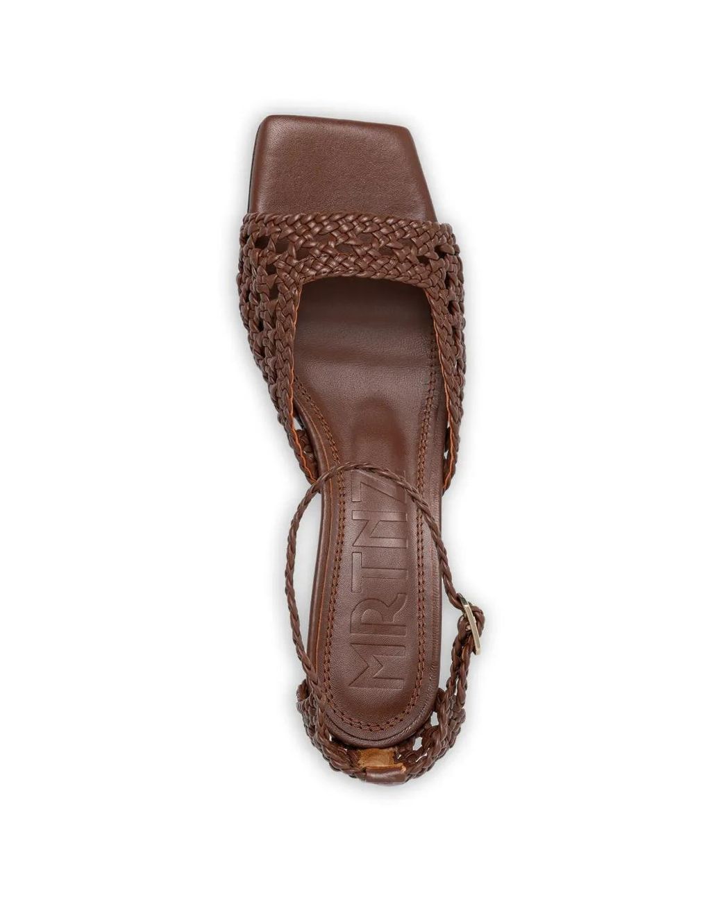 Souliers Martinez Brown Sandales Veronica En Cuir Tressé