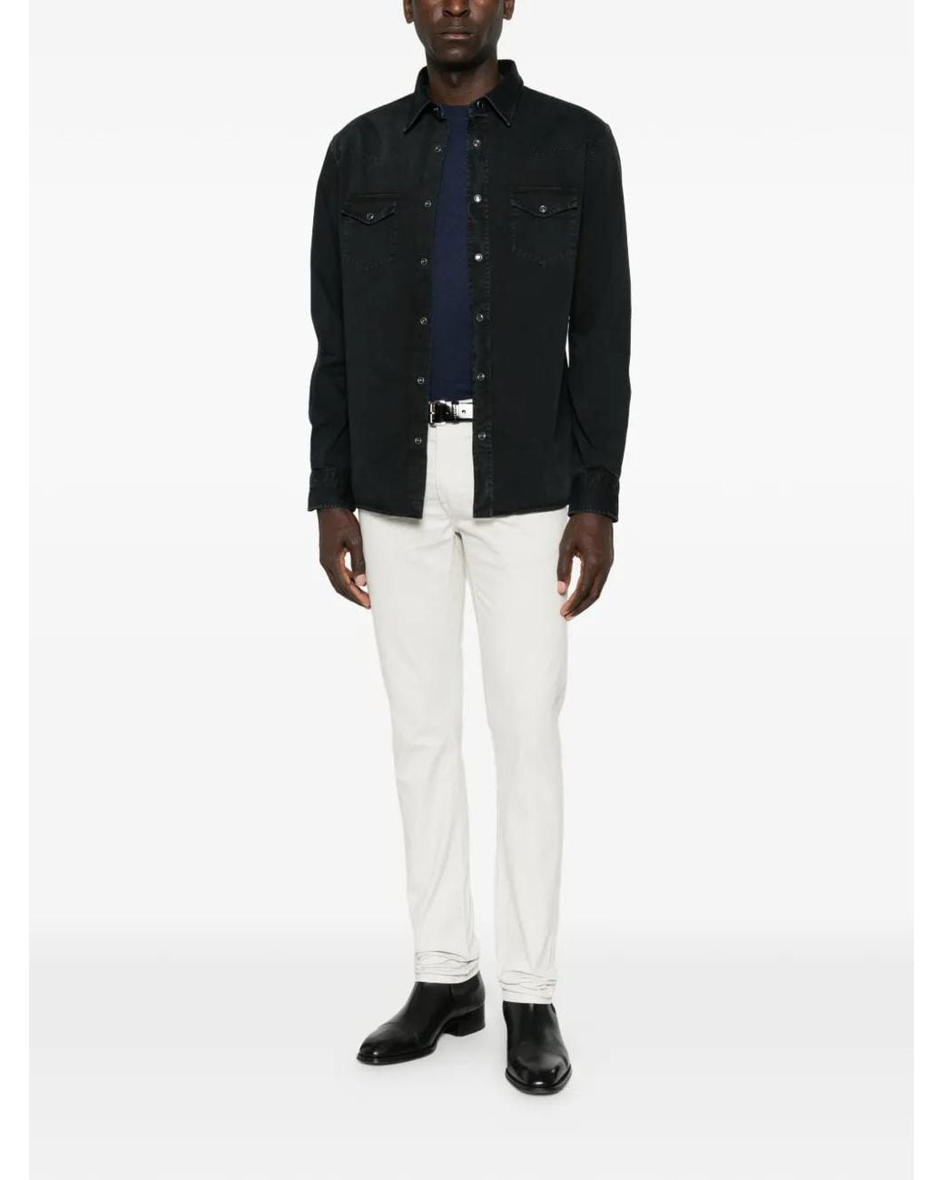 Tom Ford White Logo-Patch Trousers for men