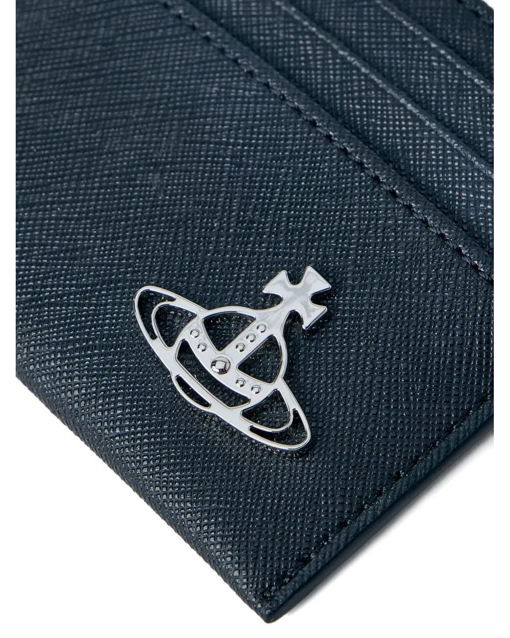 Vivienne Westwood Blue Logo-Plaque Card Holder