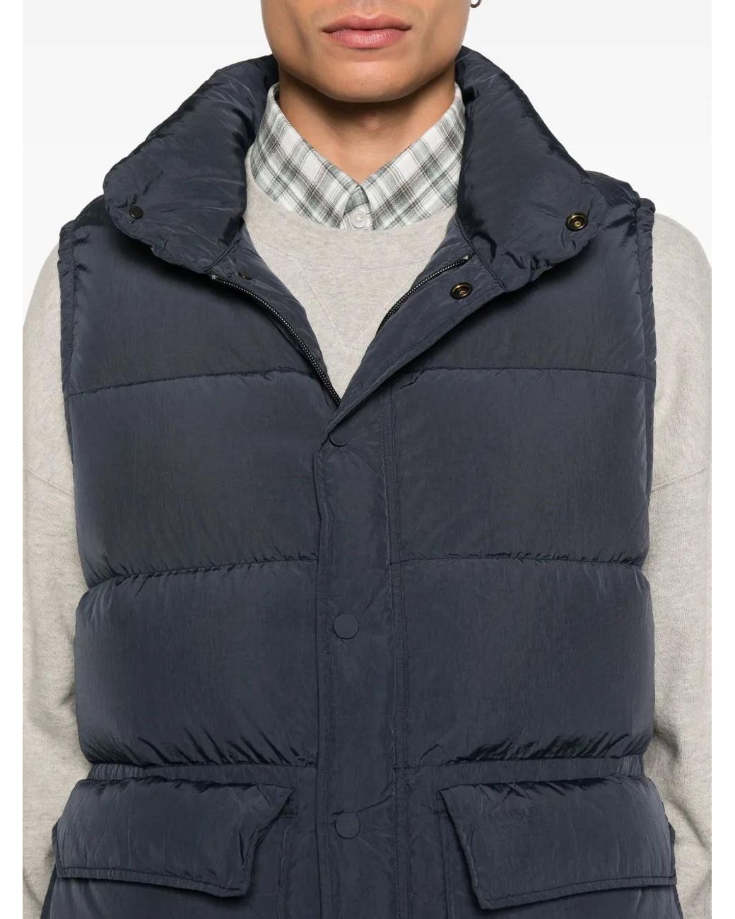 Maison Kitsuné Blue Puffer Gilet for men