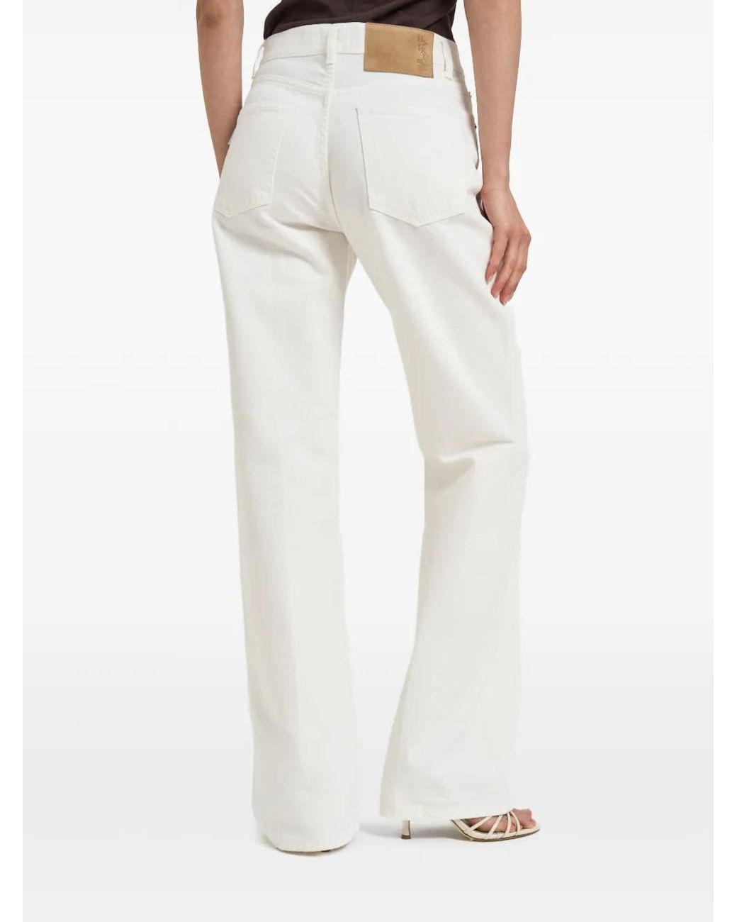 Haikure White Logo-Patch Jeans