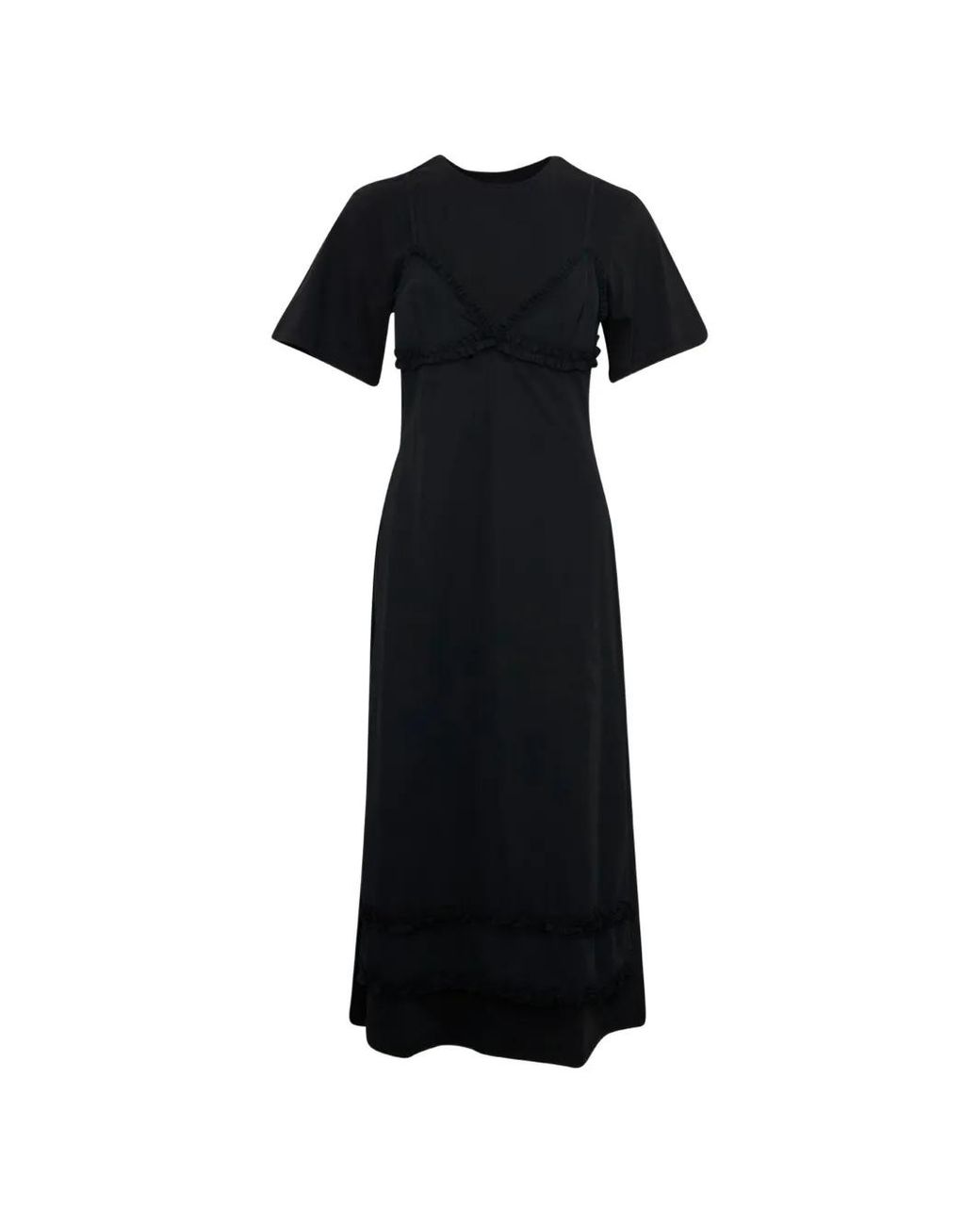 Ulla Johnson Black Tallis Ruffled Midi Dress