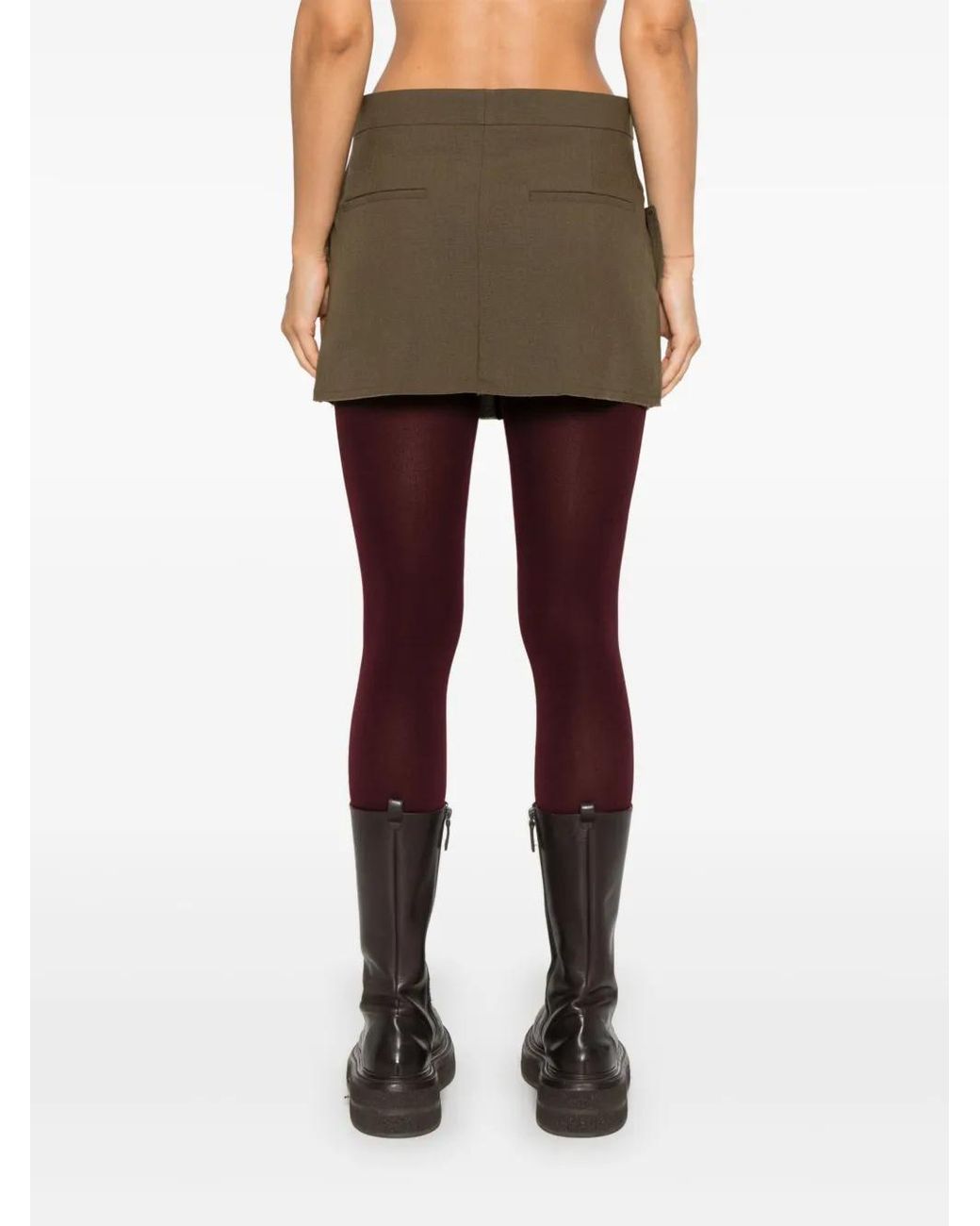 Rick Owens Green Cut-Off Mini Skirt