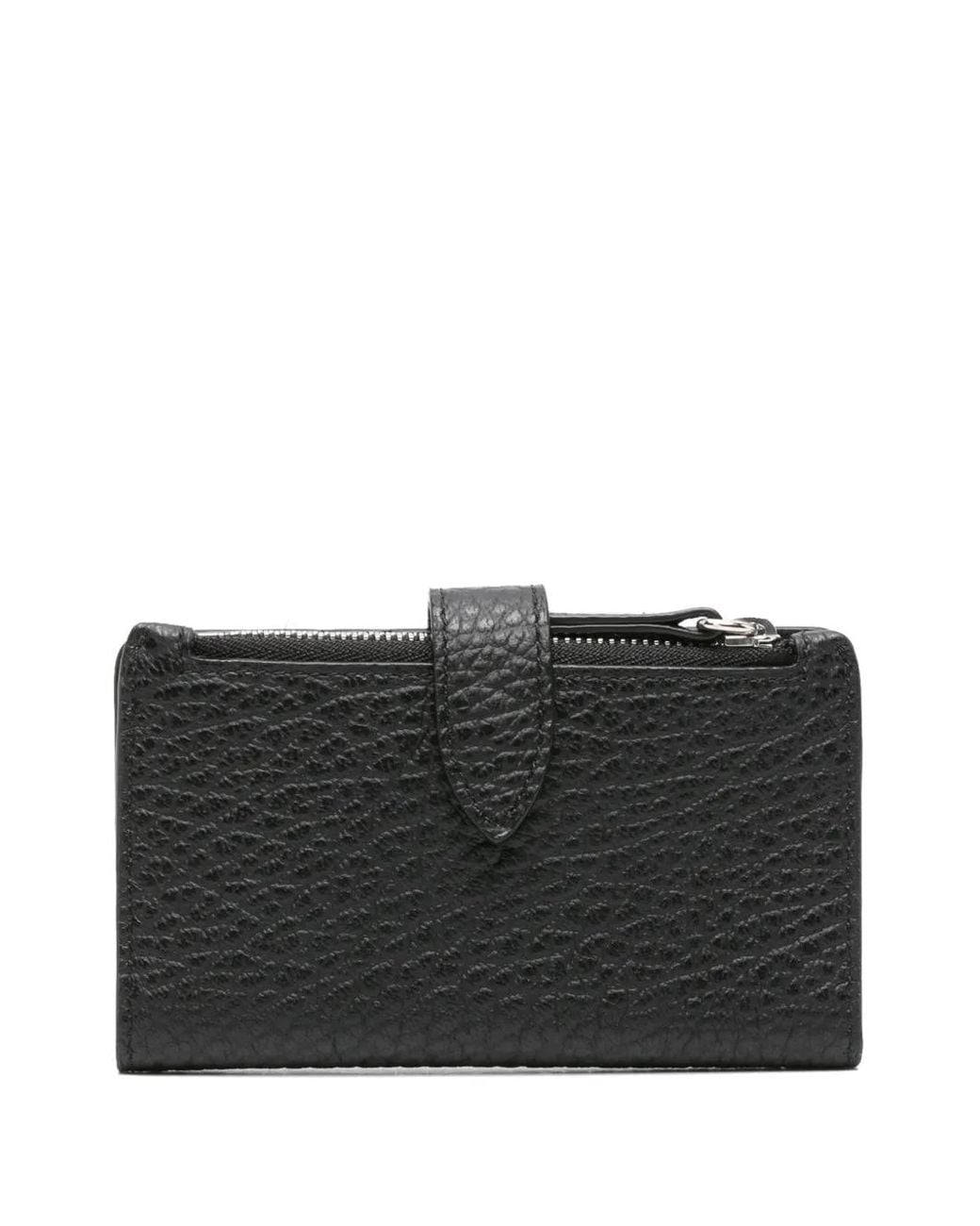 Maison Margiela Black Four Stitches Grain Wallet