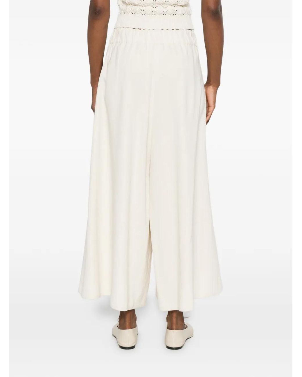 Dusan White Elasticated-Waist Trousers