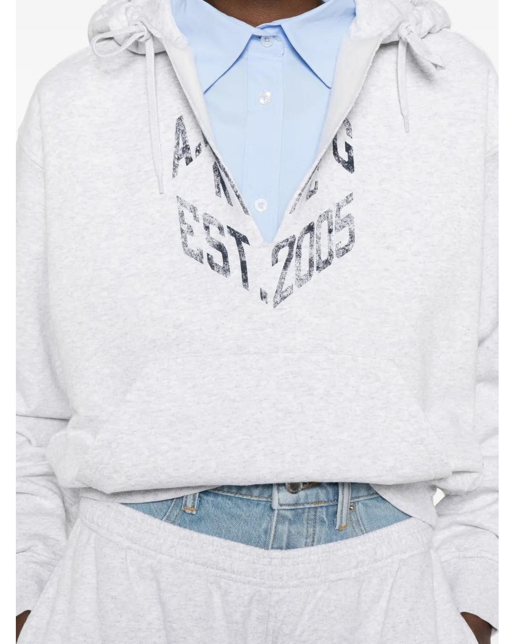 Alexander Wang White Shirt Dickie Hoodie
