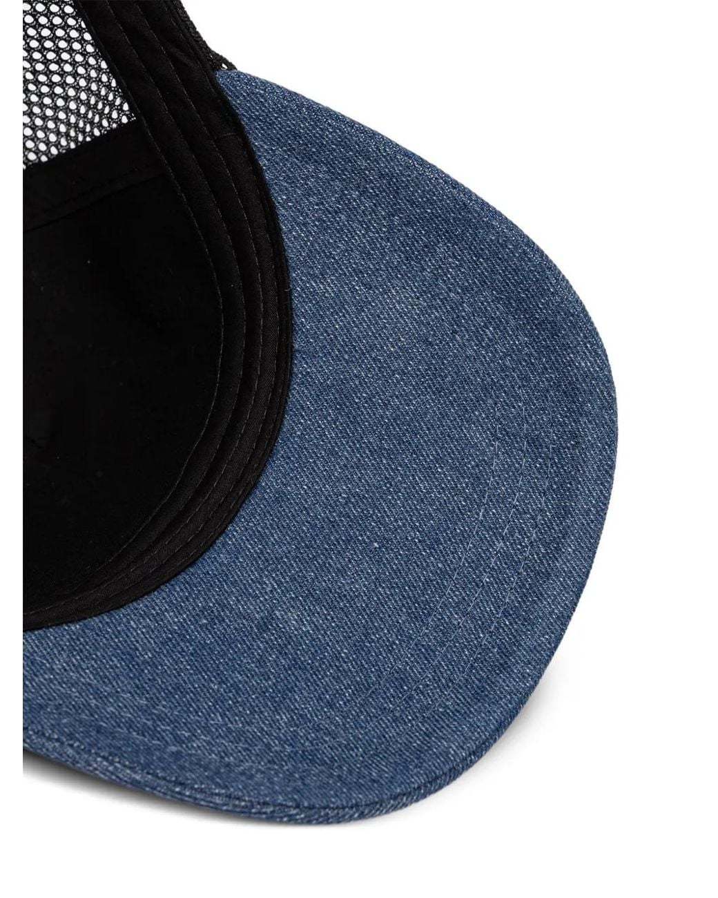 Karl Lagerfeld Blue Logo-Patch Mesh-Panel Trucker Cap