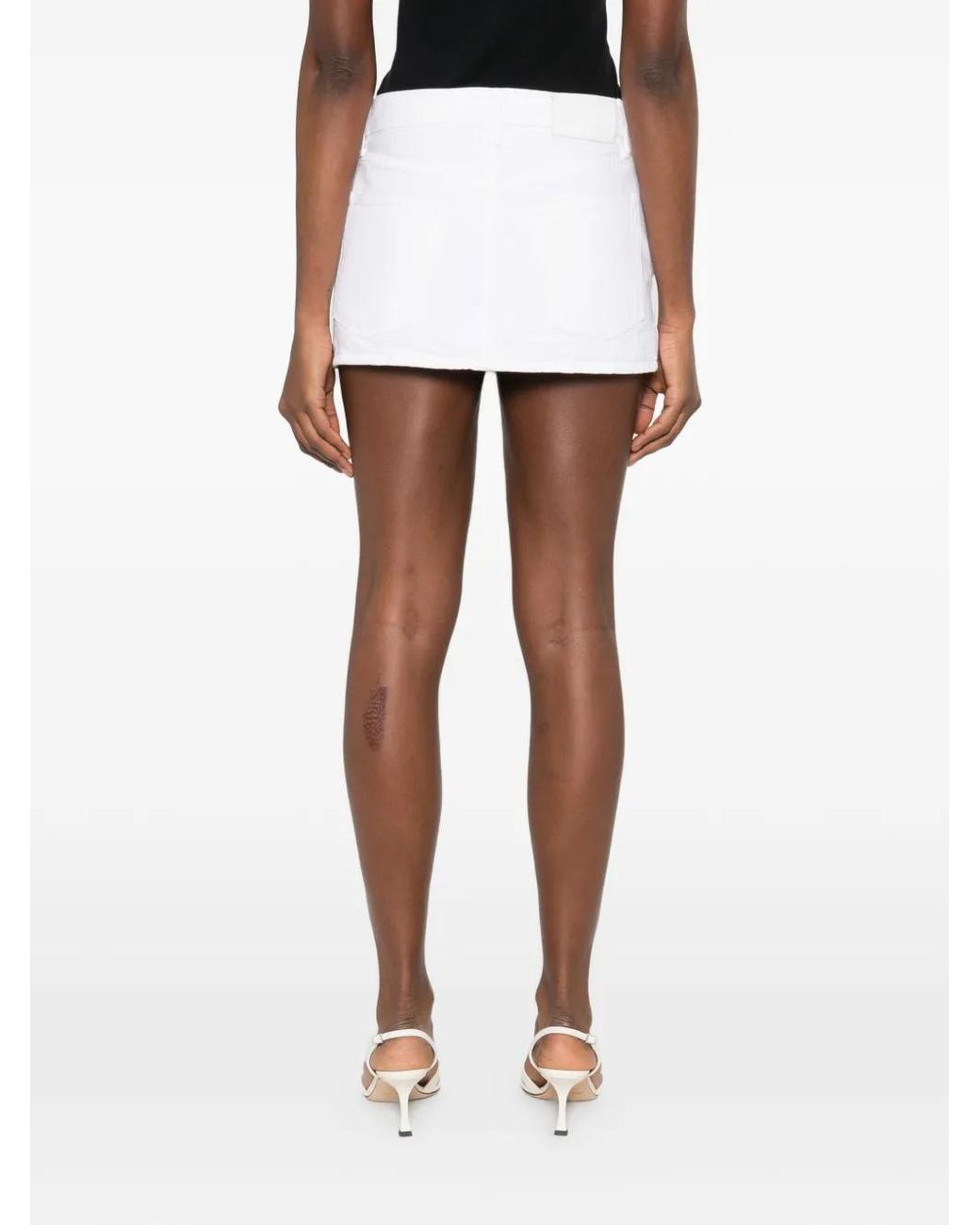 Wardrobe NYC White Denim Micro Mini Skirt