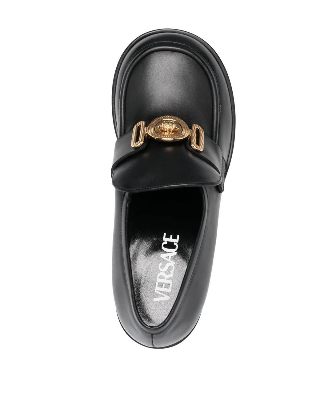 Versace Black Medusa-Head Leather Loafers