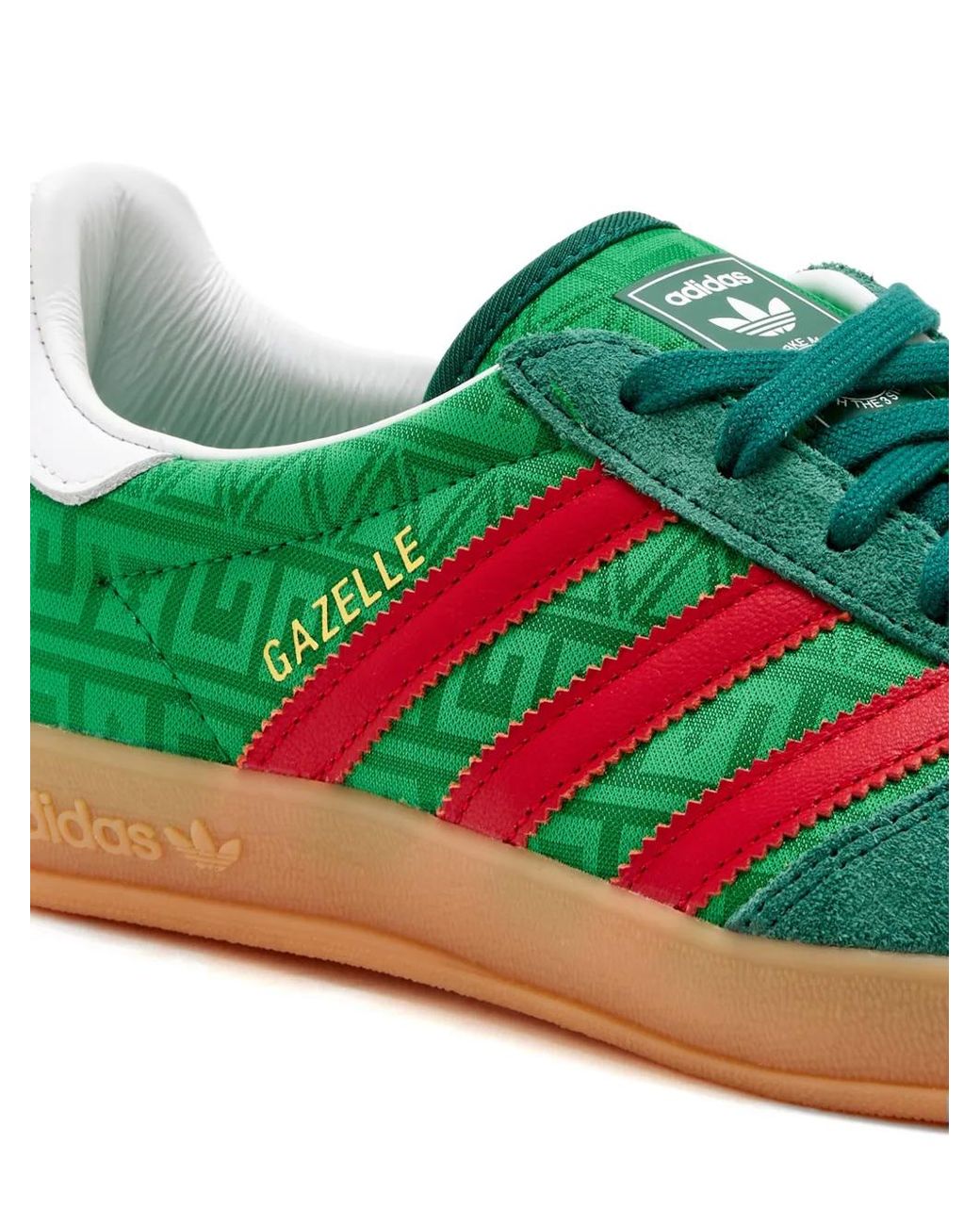 Adidas Green Gazelle Indoor Lace-Up Sneakers for men