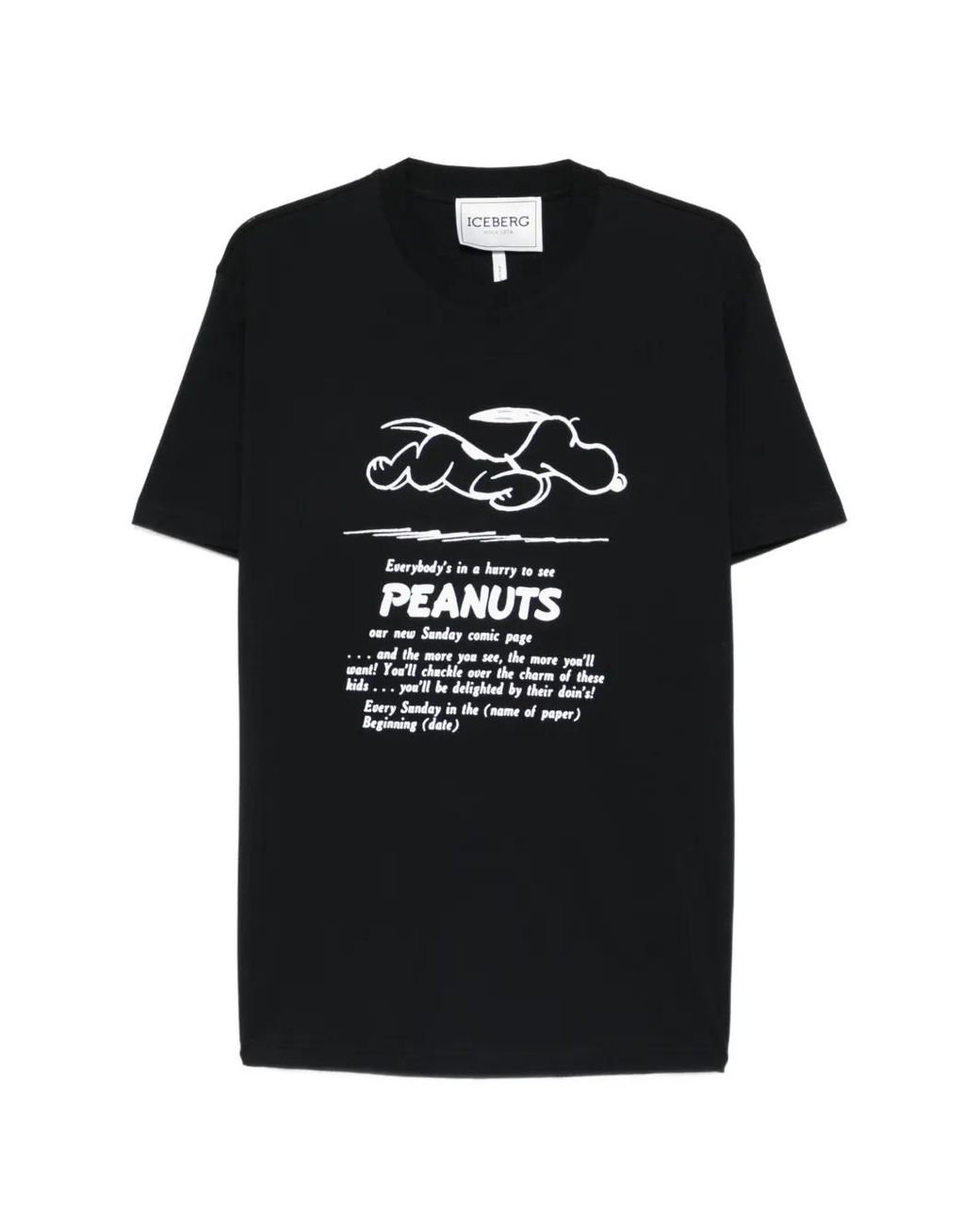 Iceberg Black Peanuts Print T-Shirt for men
