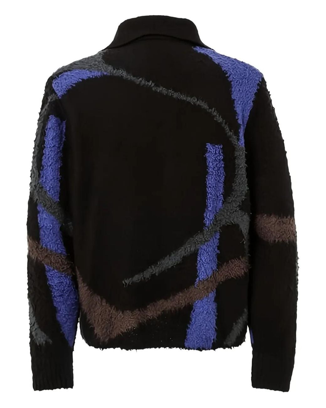 KHOKI Black Buttoned Patterned Cardigan for men