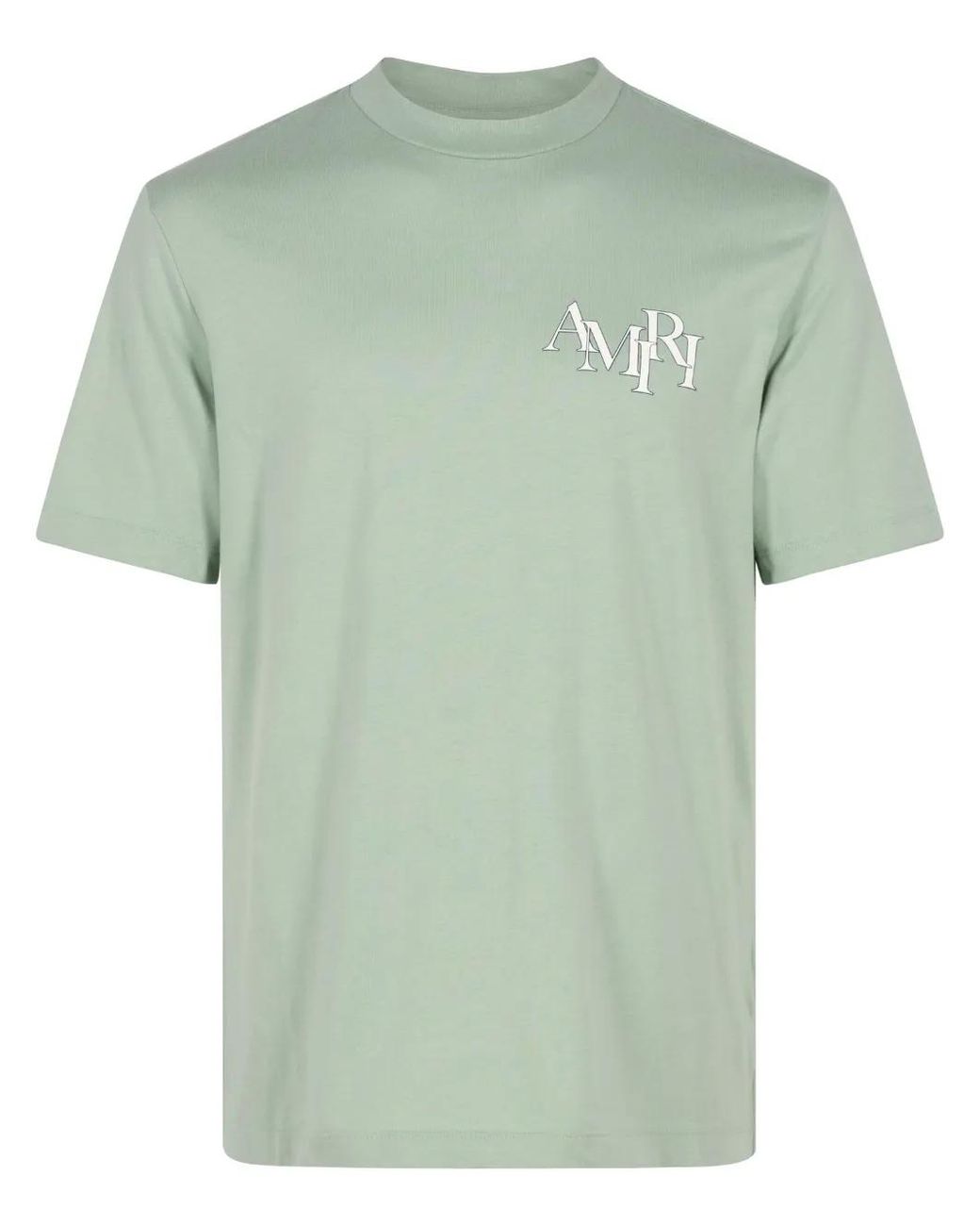 Amiri Green Mint stagger Logo T-shirt for men