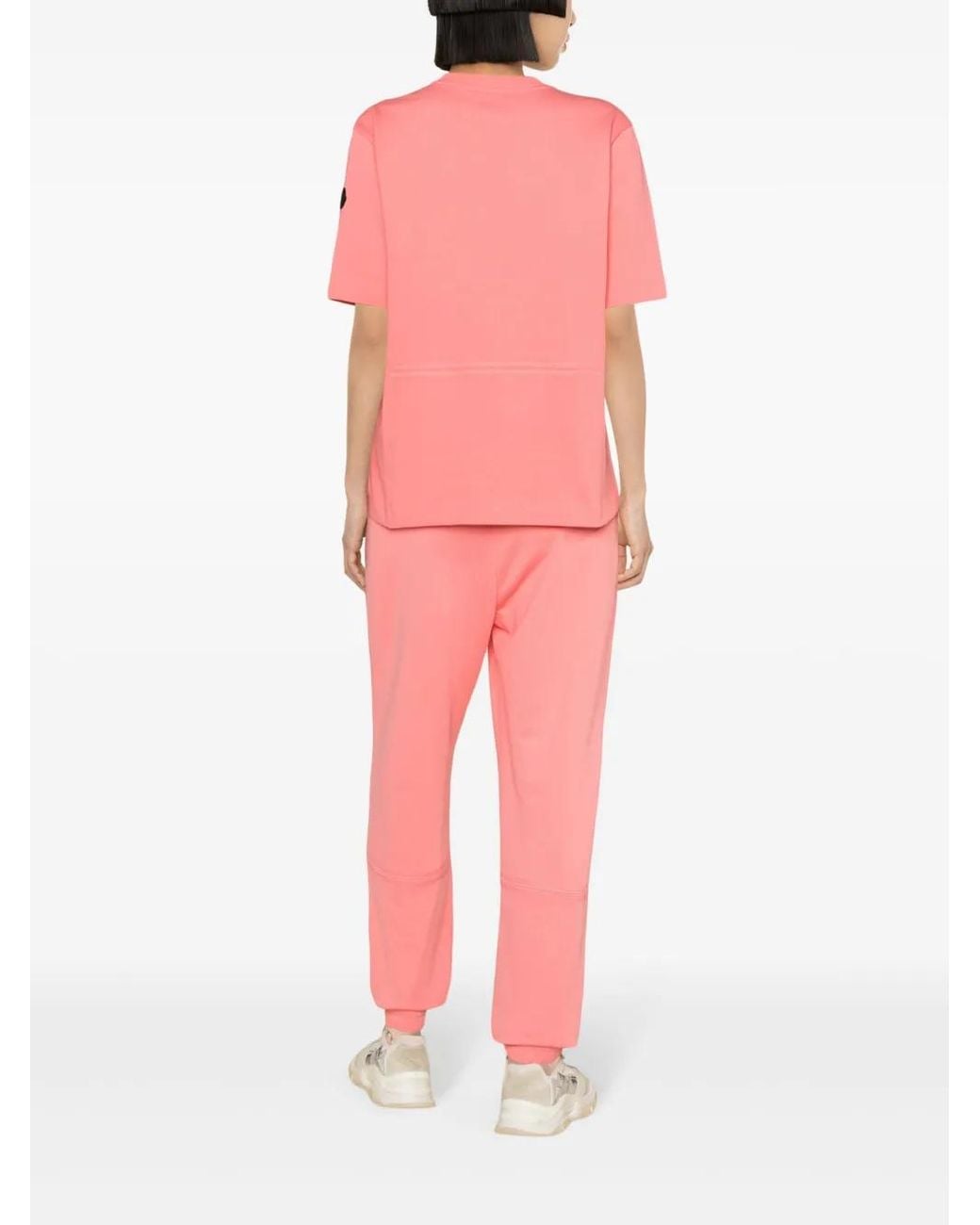 Moncler Pink High-Waisted Logo-Embossed Track Pants