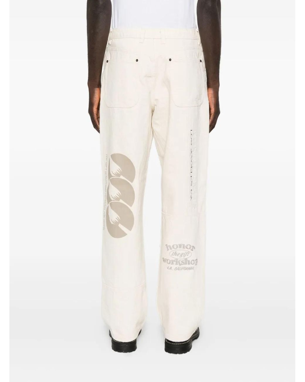 Honor The Gift White Logo-Print Trousers for men