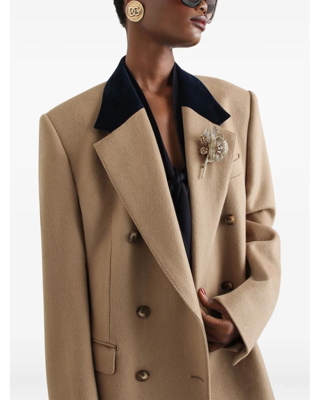 Dolce & Gabbana Natural Veste En Cachemire À Boutonnière Croisée
