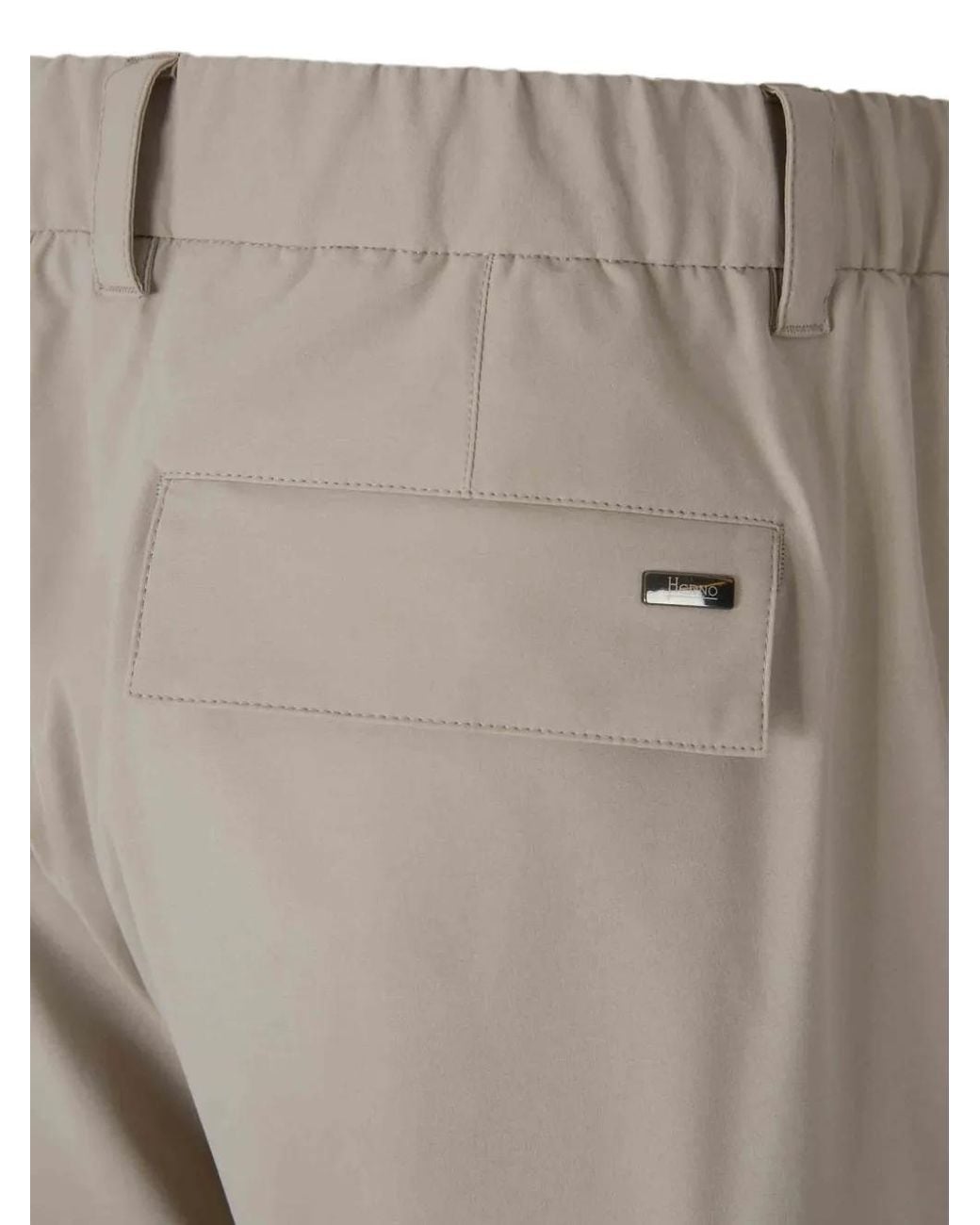 Herno Gray Melange-Effect Pleated Trousers for men
