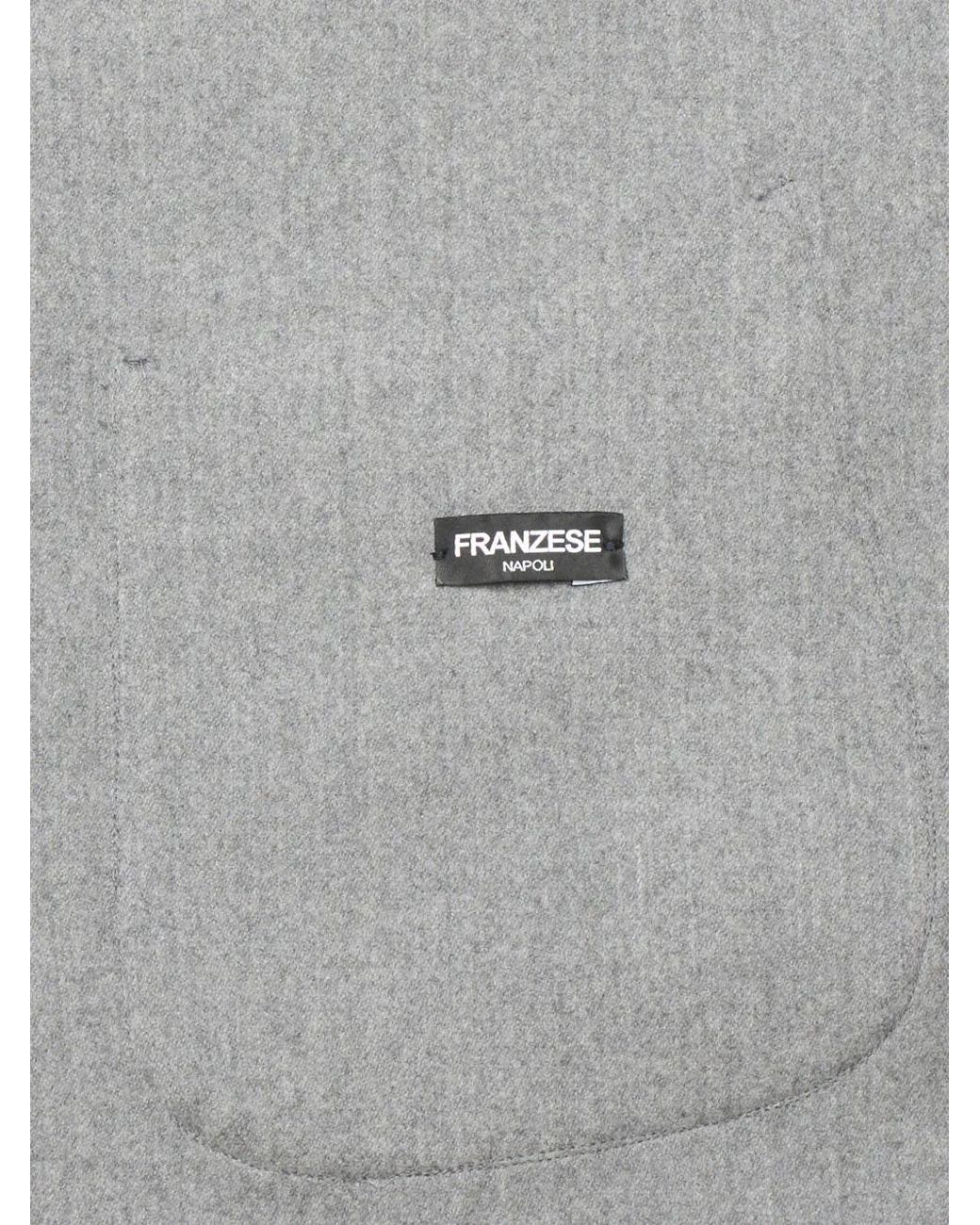 Franzese Collection Gray Wool Overshirt for men