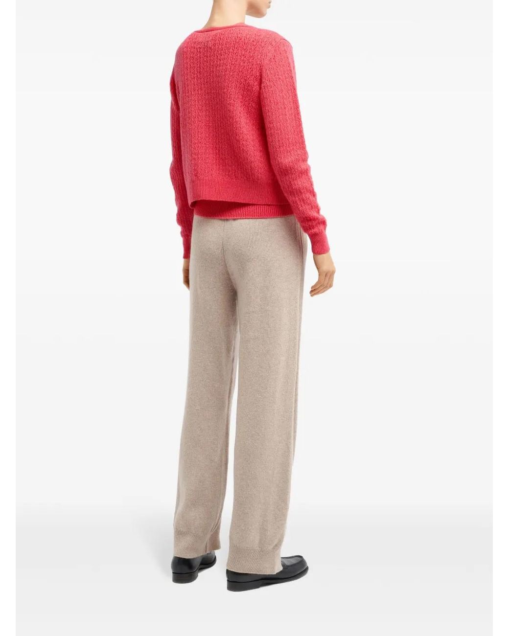 Barrie Pink V-Neck Cashmere Cardigan