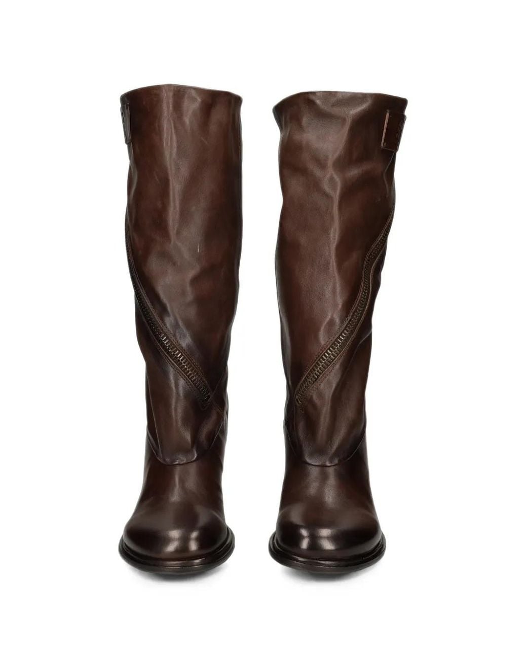 A.s.98 Brown Larkin Zip-Detail Heeled Boots