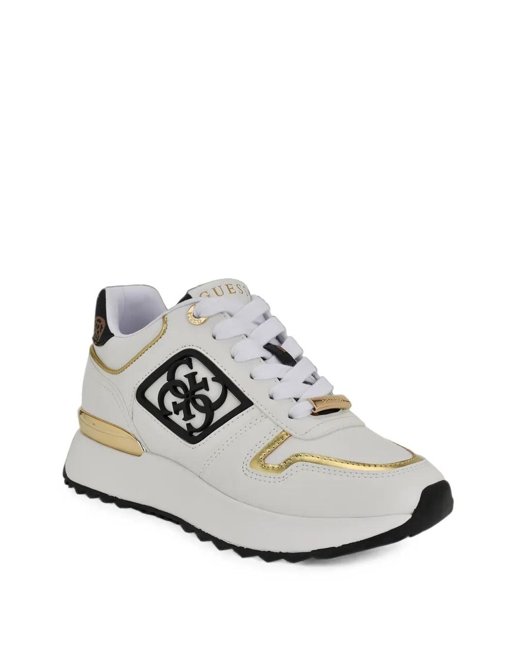 Guess White Koyaa 4G Logo-Patch Sneakers