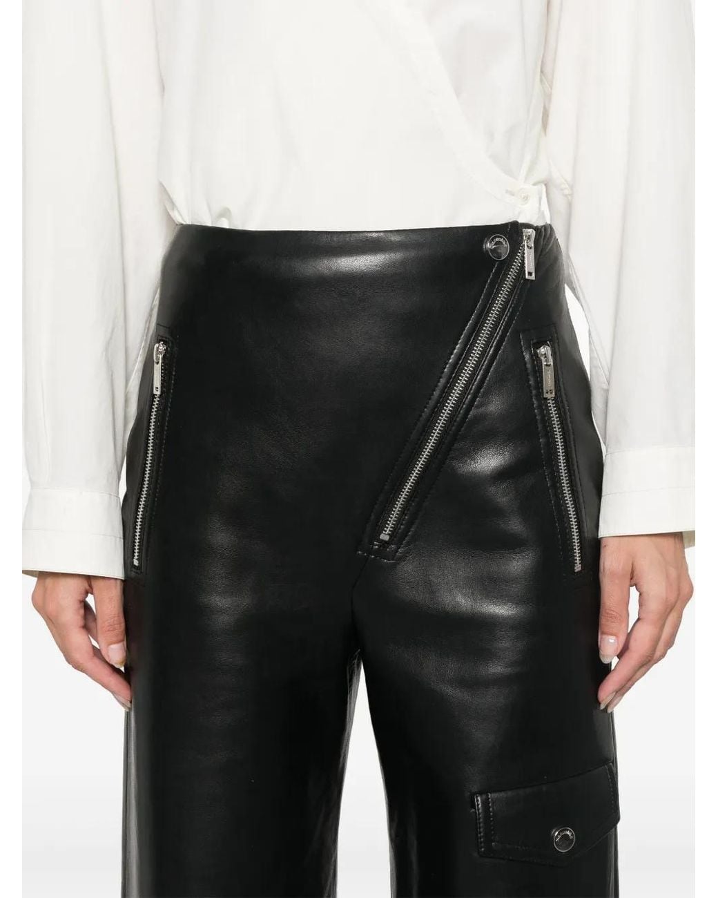 Nanushka Black Leather Trousers