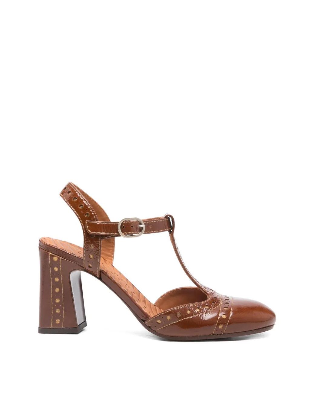 Chie Mihara Brown Mira T-Strap Pumps