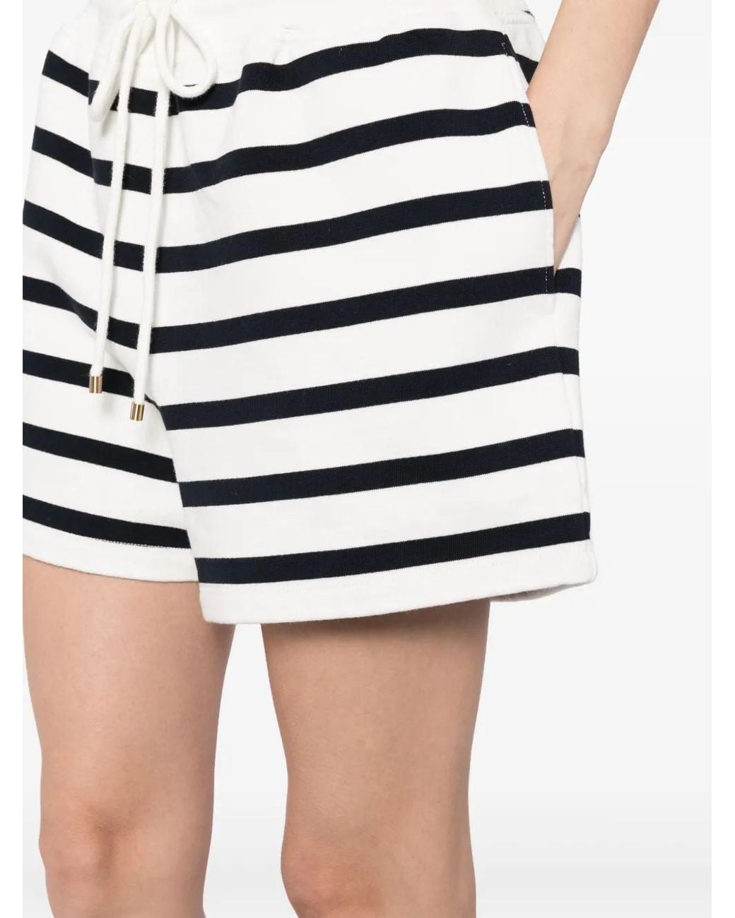 FRAME Black Striped Varsity Shorts