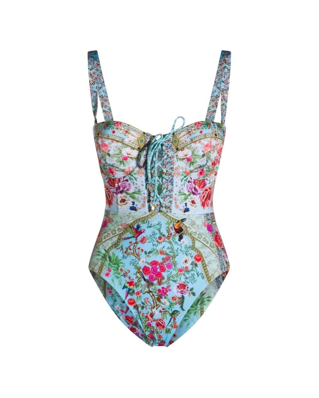 Camilla Blue Sultans And Queens Lace-Up Swimsuit