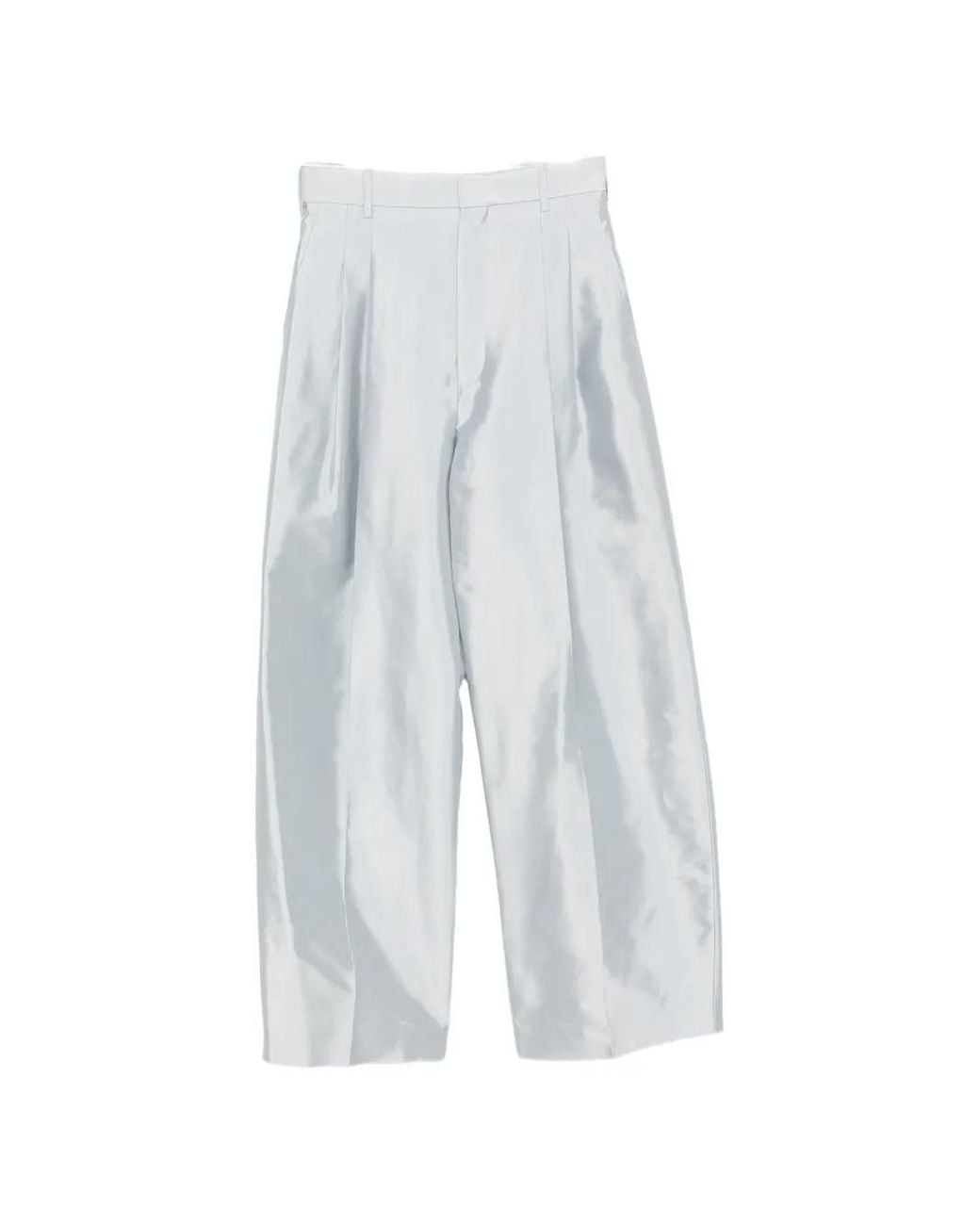 Carven White Double-Pleat Trousers