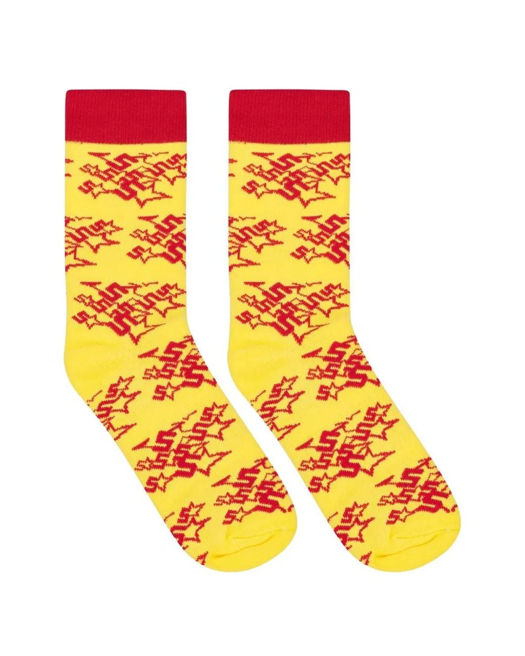 Sp5der Orange Candy Logo-Print Socks for men