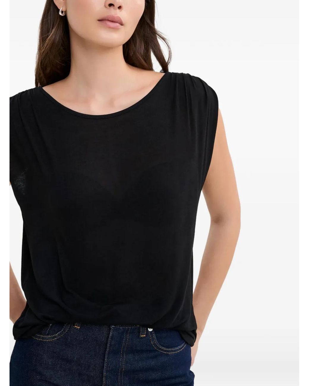 MARCELLA Black Greenwich Village Gathered Top