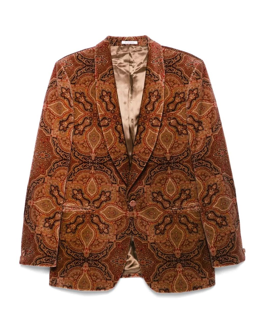 Fursac Brown Single-Breasted Blazer for men