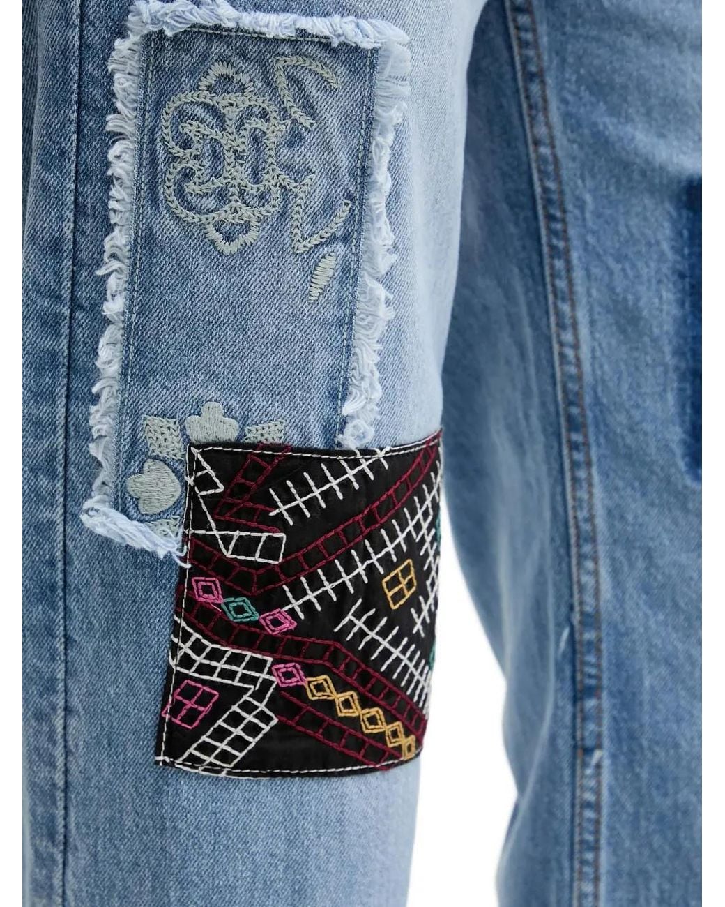 Desigual Blue Patchwork Jeans