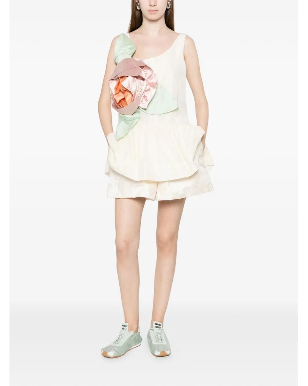 Simone Rocha White Short À Taille Élastiquée