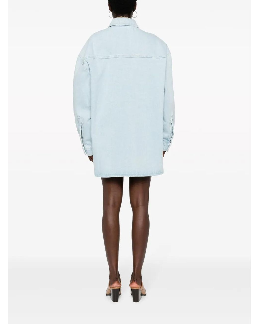 Nanushka Blue Beaux Sun-Bleached Denim Shirt