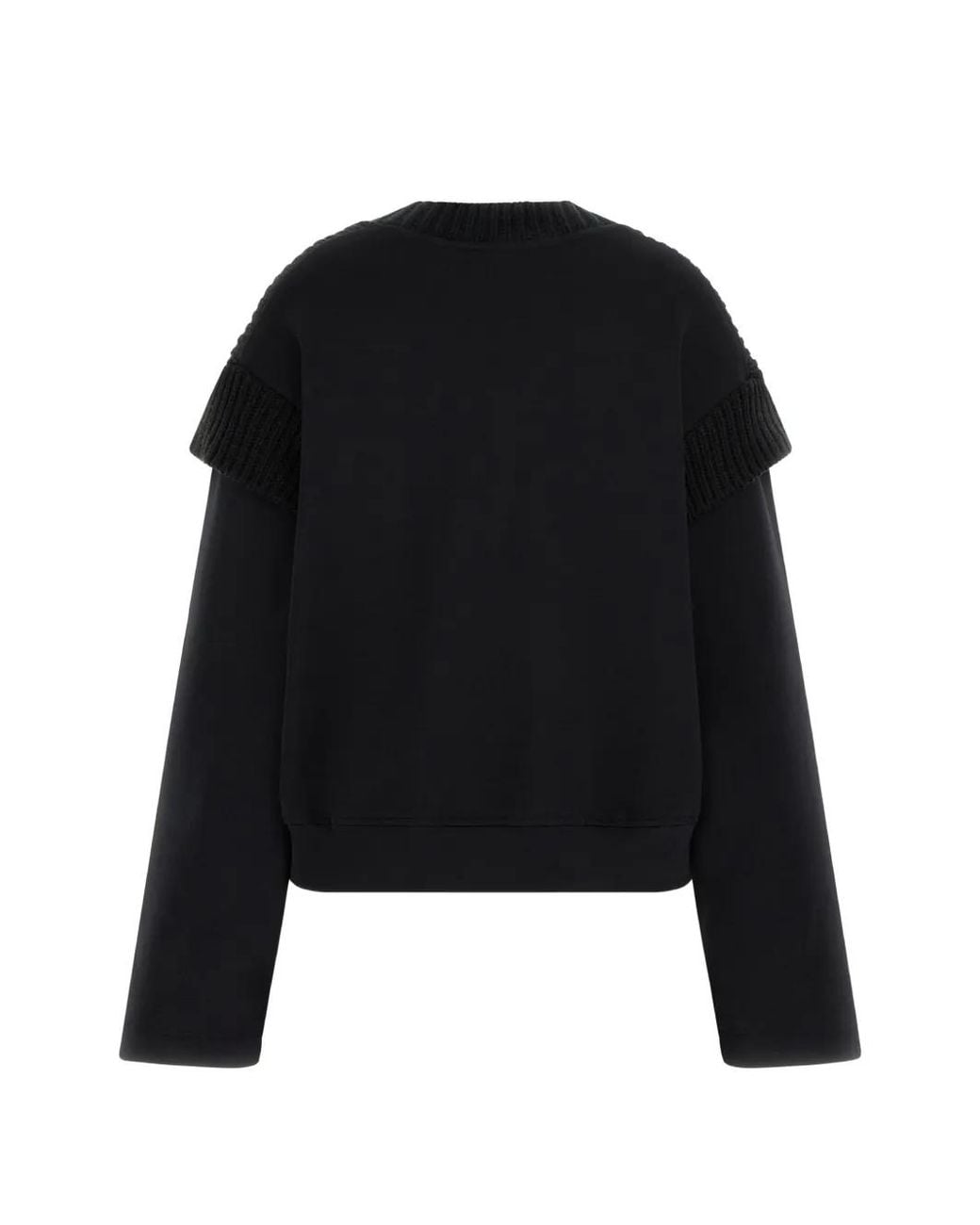 Guess Blue Ribbed-Knit Panel Sweatshirt