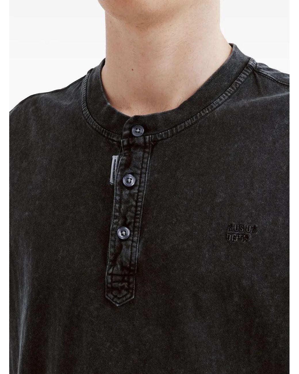 Musium Div. Black Acid-Wash T-Shirt for men