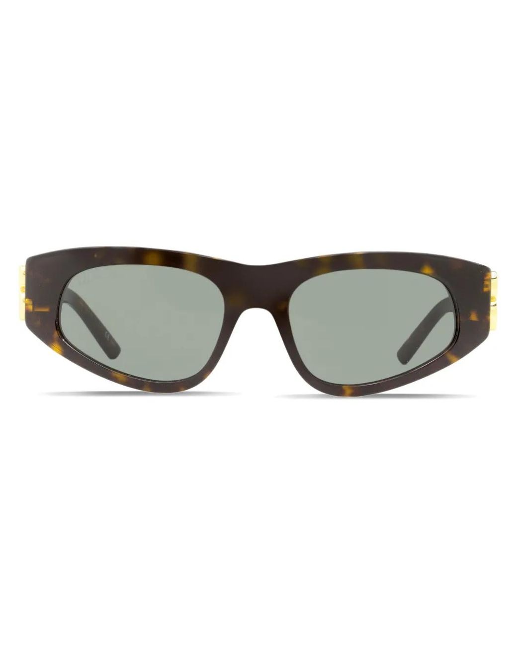 Balenciaga Brown Logo-Plaque Arm Sunglasses
