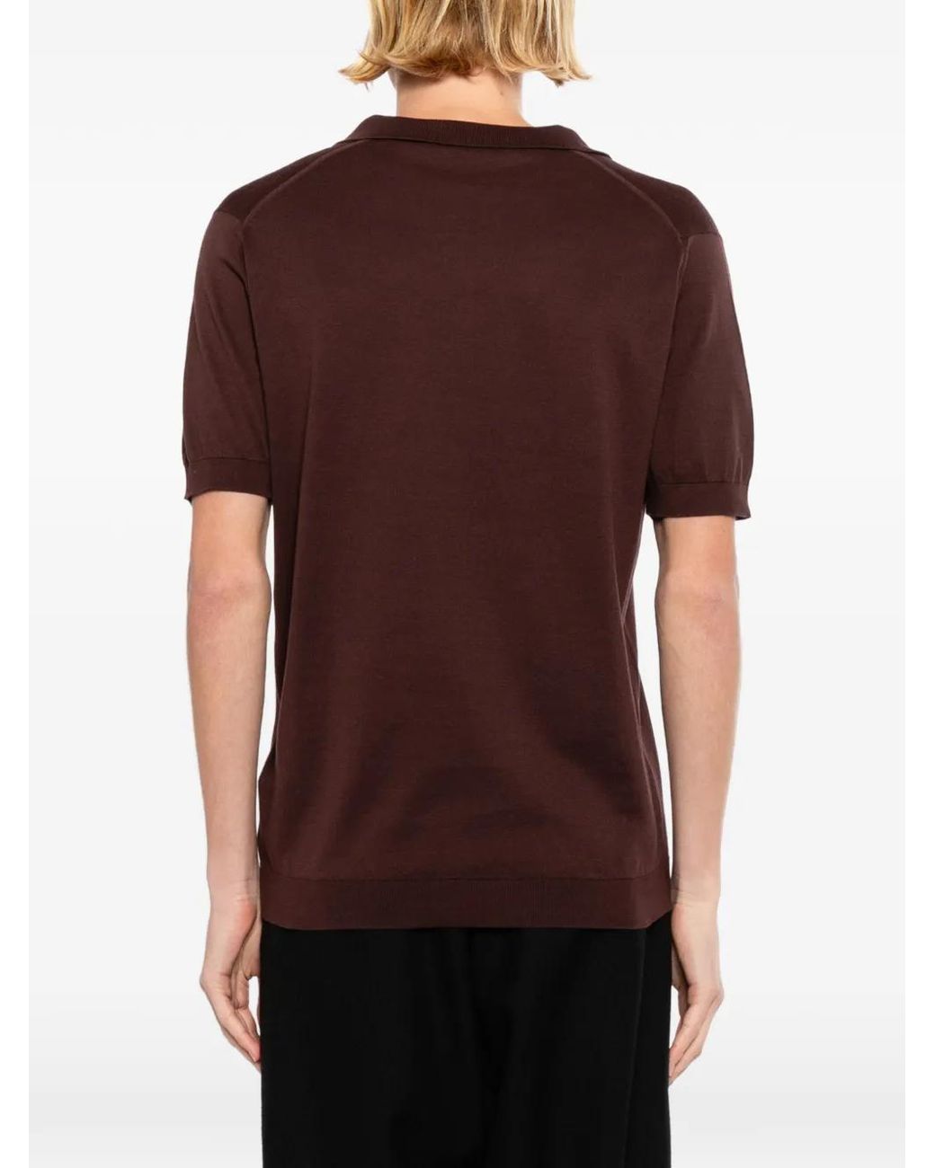 John Smedley Red Noah Skipper Collar Shirt for men
