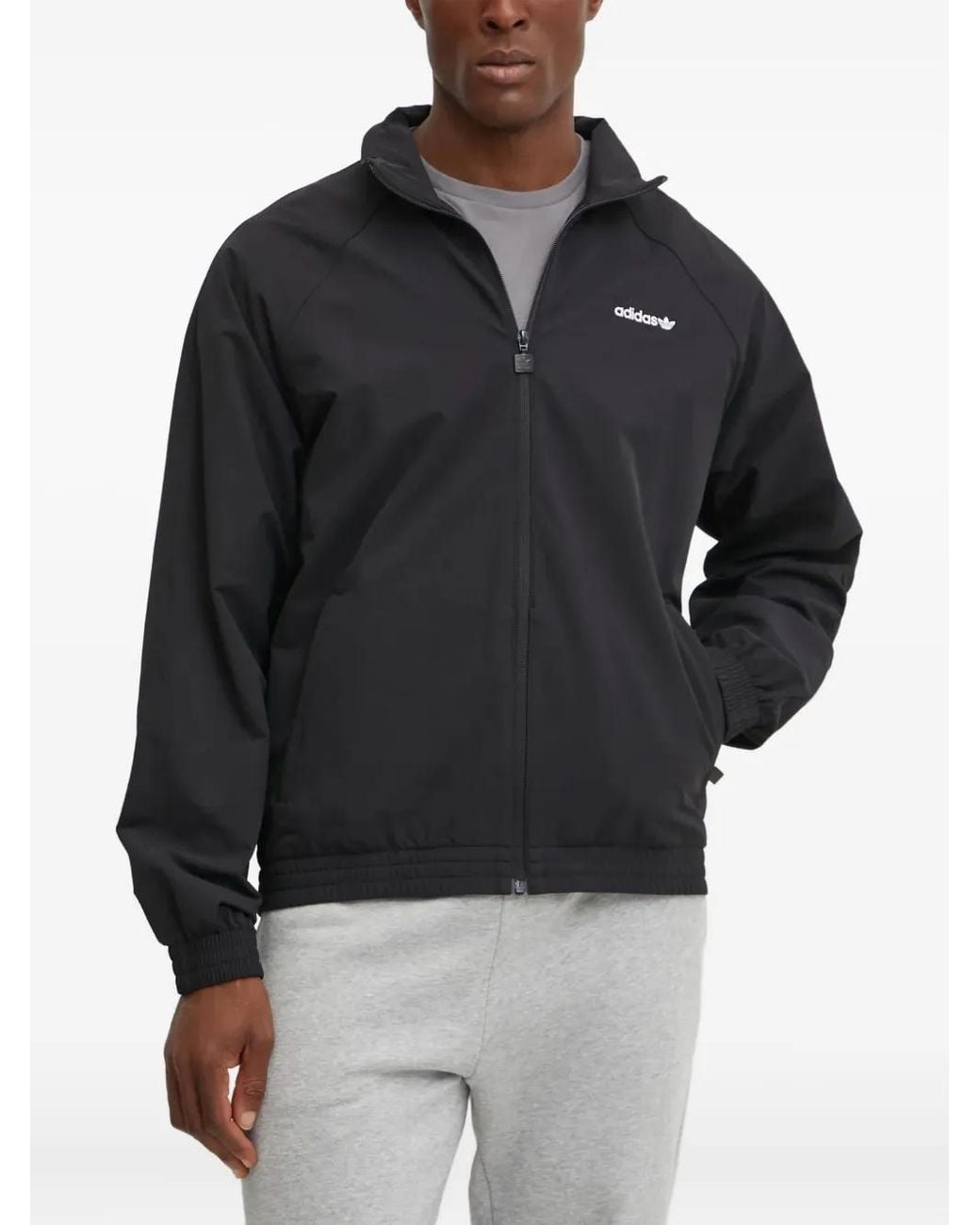Adidas Black Zip-Up Logo Jacket for men