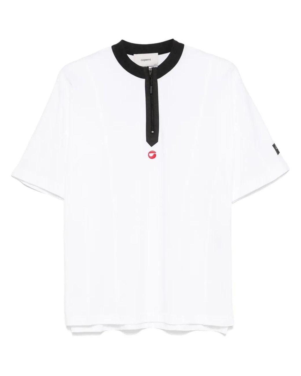 Coperni White Zipper Neck T-Shirt for men