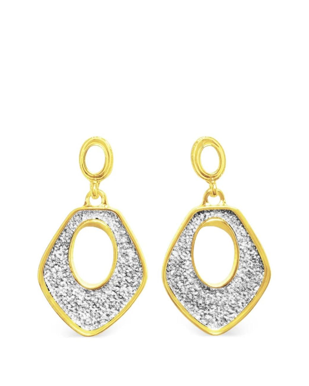 Hzmer Jewelry Metallic Sukha Glitter-Effect Drop Earrings