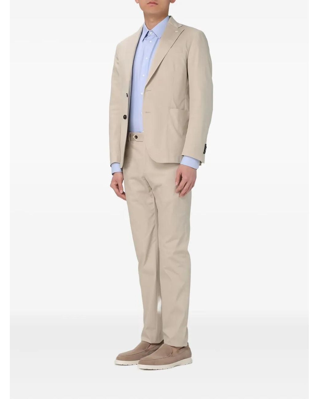 Manuel Ritz Natural Two-Button Patch-Pocket Blazer for men